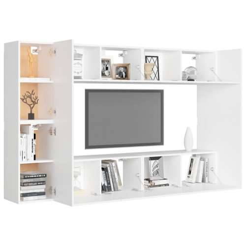 8-dijelni set TV ormarića bijeli od konstruiranog drva - Bijela 1 80 cm Cijena