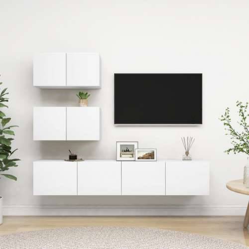 4-dijelni set TV ormarića bijeli od konstruiranog drva - Bijela 4 60 cm Cijena
