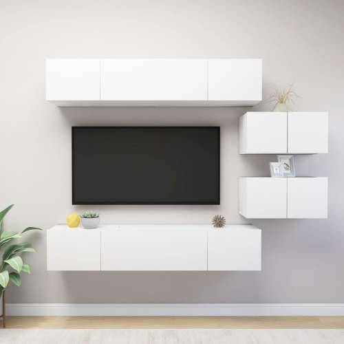 6-dijelni set TV ormarića bijeli od konstruiranog drva - Bijela 6 80 cm Cijena