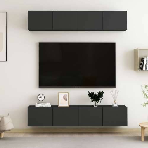 TV ormarići 4 kom crni 80 x 30 x 30 cm od iverice