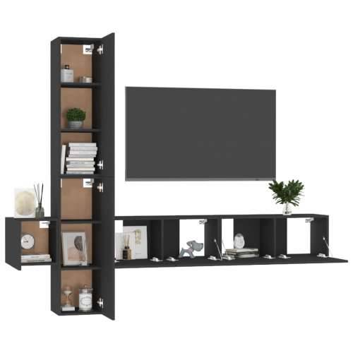 5-dijelni set TV ormarića od konstruiranog drva crni - Crna 1 160 cm Cijena