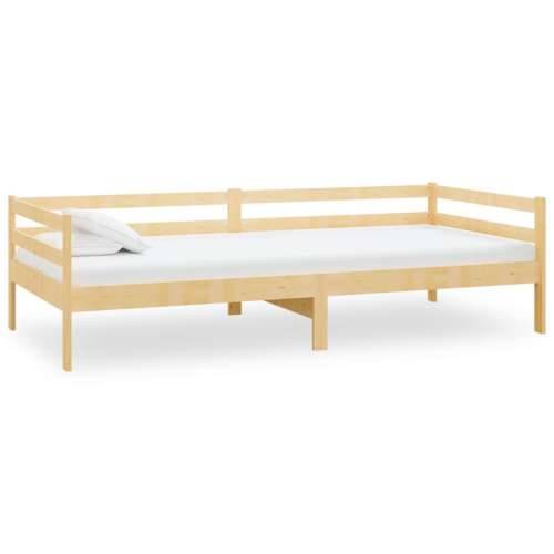 Dnevni ležaj s madracem 90 x 200 cm od masivne borovine - Smeđa Cijena