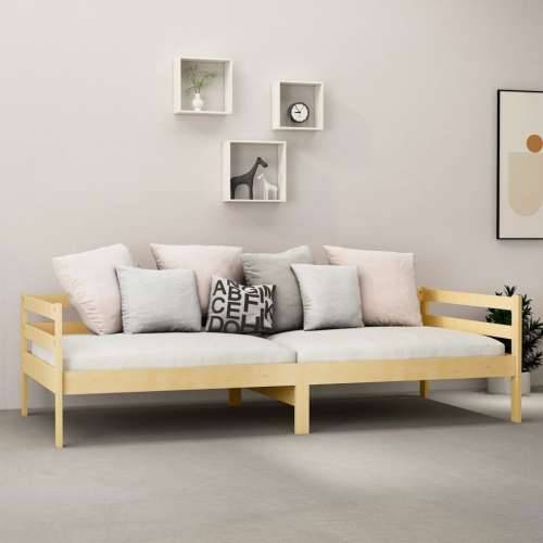 Dnevni ležaj s madracem 90 x 200 cm od masivne borovine - Smeđa Cijena