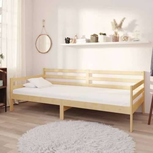 Dnevni ležaj s madracem 90 x 200 cm od masivne borovine - Smeđa Cijena