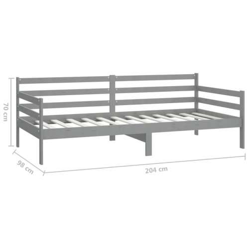 Dnevni ležaj s madracem 90 x 200 cm sivi od masivne borovine - Siva Cijena