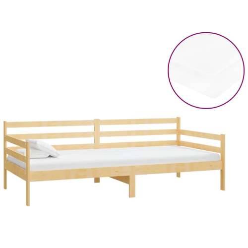 Dnevni ležaj s madracem 90 x 200 cm od masivne borovine - Smeđa Cijena