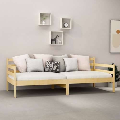 Dnevni ležaj s madracem 90 x 200 cm od masivne borovine - Smeđa Cijena