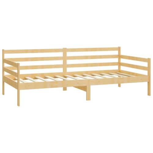 Dnevni ležaj s madracem 90 x 200 cm od masivne borovine - Smeđa Cijena