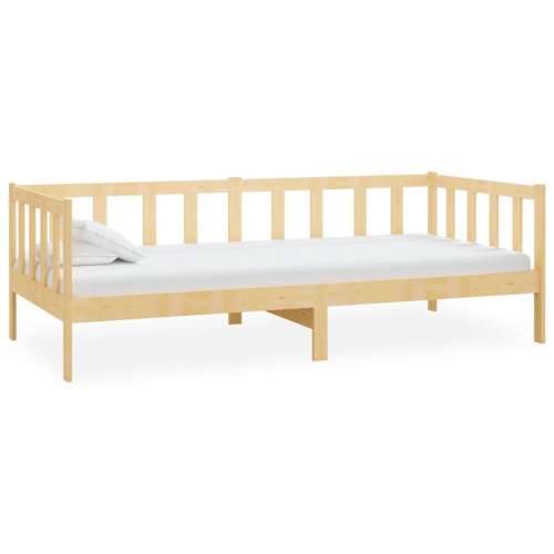 Dnevni ležaj s madracem 90 x 200 cm od masivne borovine - Prirodna Cijena