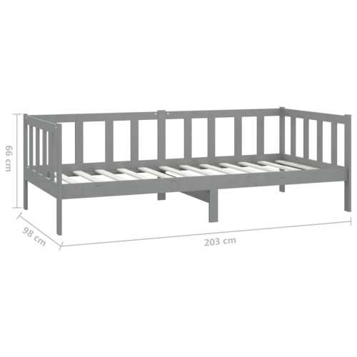 Dnevni ležaj s madracem 90 x 200 cm sivi od masivne borovine - Siva Cijena