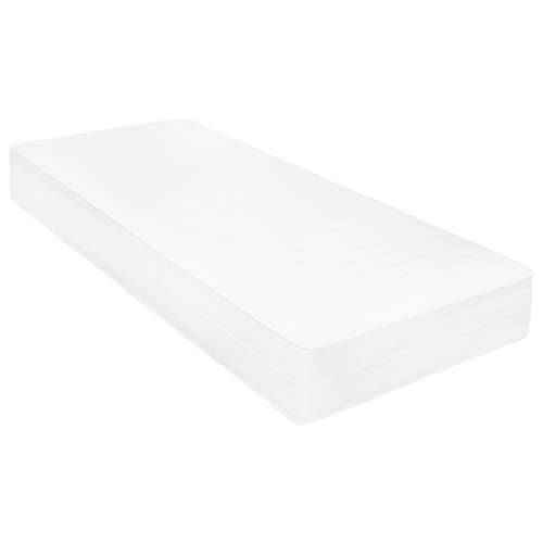 Dnevni ležaj s madracem 90 x 200 cm bijeli od masivne borovine - Bijela Cijena