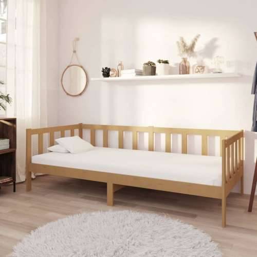 Dnevni ležaj s madracem 90x200 cm boja meda od masivne borovine - boja meda Cijena