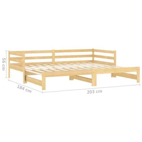 Dnevni ležaj na izvlačenje 2 x (90 x 200) cm masivna borovina Prirodna Cijena