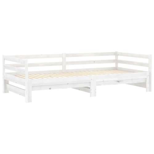 Dnevni ležaj na izvlačenje 2 x (90 x 200) cm bijeli od borovine - Bijela Cijena