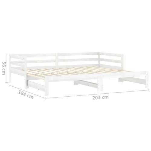 Dnevni ležaj na izvlačenje 2 x (90 x 200) cm bijeli od borovine - Bijela Cijena