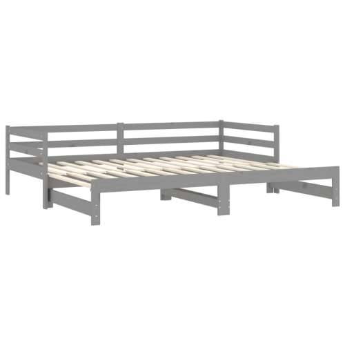 Dnevni ležaj na izvlačenje 2 x (90 x 200) cm sivi od borovine - Siva Cijena