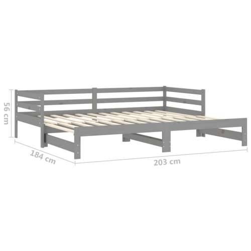 Dnevni ležaj na izvlačenje 2 x (90 x 200) cm sivi od borovine - Siva Cijena