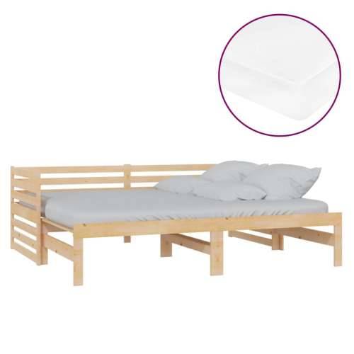 Dnevni ležaj na izvlačenje 2 x (90 x 200) cm masivna borovina - Prirodna Cijena