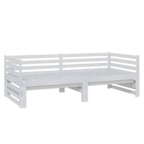 Dnevni ležaj na izvlačenje 2 x (90 x 200) cm bijeli od borovine - Bijela Cijena