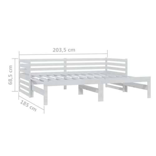 Dnevni ležaj na izvlačenje 2 x (90 x 200) cm bijeli od borovine - Bijela Cijena