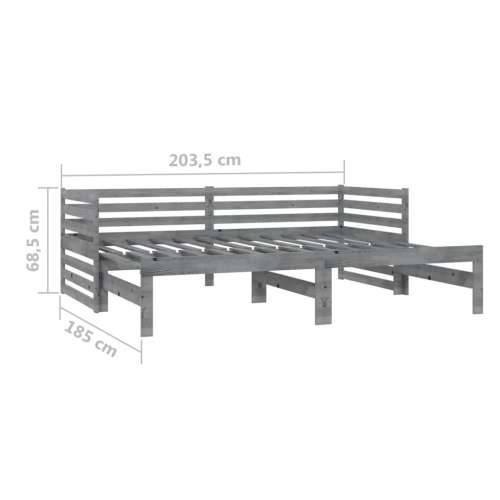 Dnevni ležaj na izvlačenje 2 x (90 x 200) cm sivi od borovine - Siva Cijena