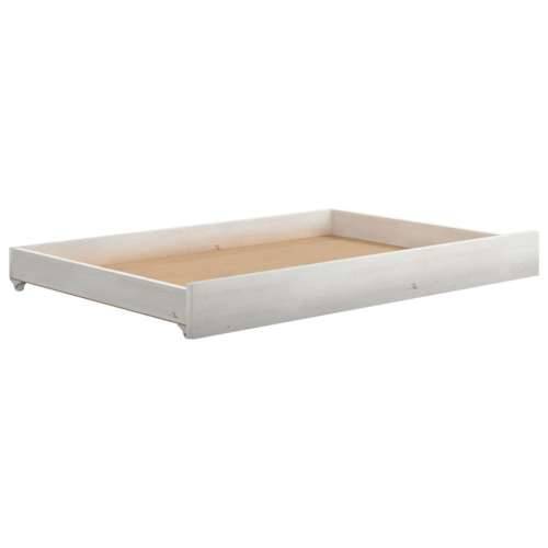 Dnevni ležaj s ladicama 90 x 200 cm bijeli od masivne borovine - Bijela Cijena