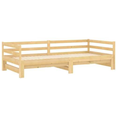 Dnevni ležaj na izvlačenje 2 x (90 x 200) cm masivna borovina Smeđa Cijena