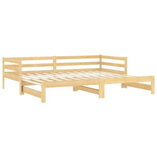 Dnevni ležaj na izvlačenje 2 x (90 x 200) cm masivna borovina Smeđa Cijena