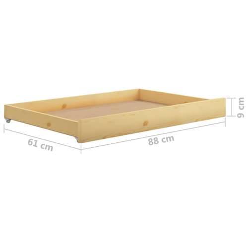 Dnevni ležaj na izvlačenje 2 x (90 x 200) cm masivna borovina Smeđa Cijena