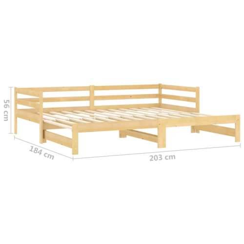 Dnevni ležaj na izvlačenje 2 x (90 x 200) cm masivna borovina Smeđa Cijena