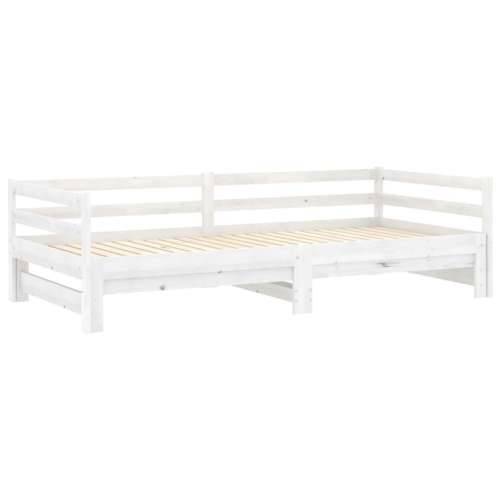 Dnevni ležaj na izvlačenje 2 x (90 x 200) cm bijeli od borovine - Bijela Cijena