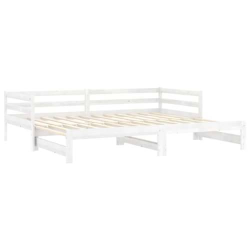 Dnevni ležaj na izvlačenje 2 x (90 x 200) cm bijeli od borovine - Bijela Cijena