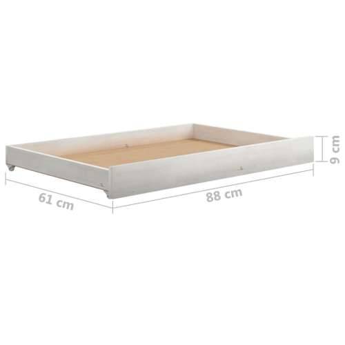 Dnevni ležaj na izvlačenje 2 x (90 x 200) cm bijeli od borovine - Bijela Cijena