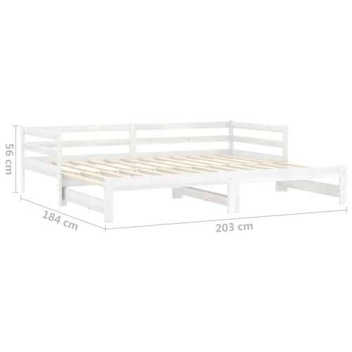Dnevni ležaj na izvlačenje 2 x (90 x 200) cm bijeli od borovine - Bijela Cijena