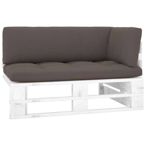 Kutna vrtna sofa od paleta od bijelo impregnirane borovine - Sivo-smeđa 1 kutna sofa Bijela Cijena