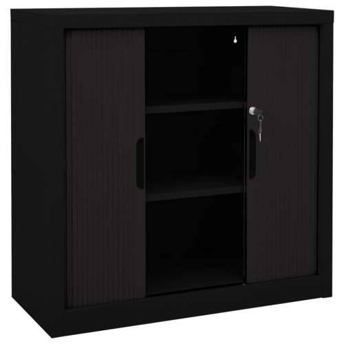 Ormarić s kliznim vratima crni 90 x 40 x 90 cm čelični - Crna 1 Cijena