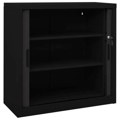 Ormarić s kliznim vratima crni 90 x 40 x 90 cm čelični - Crna 1 Cijena