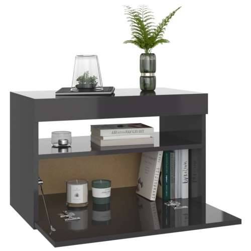Noćni ormarić s LED svjetlima 2 kom sjajni sivi 60 x 35 x 40 cm Cijena