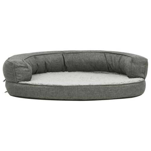 Ergonomski madrac za pse 90 x 64 cm flis izgled platna sivi Cijena