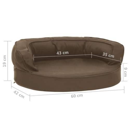 Ergonomski madrac za pse 60 x 42 cm izgled platna smeđi - Smeđa 60 x 42 cm Cijena