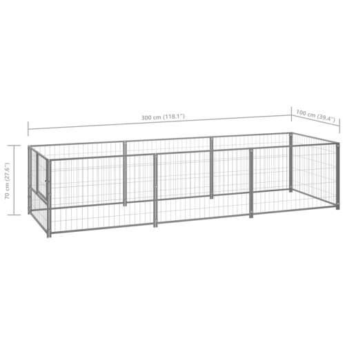 Kavez za pse srebrni 3 m² čelični Cijena