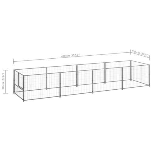 Kavez za pse srebrni 4 m² čelični Cijena
