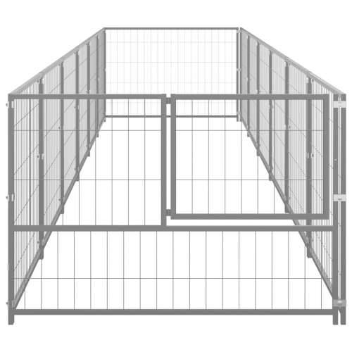 Kavez za pse srebrni 6 m² čelični Cijena