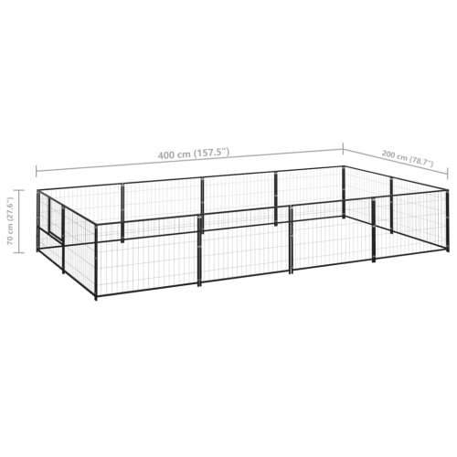 Kavez za pse crni 8 m² čelični Cijena