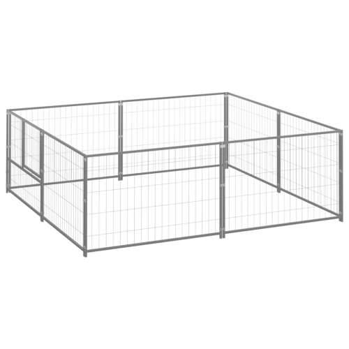 Kavez za pse srebrni 4 m² čelični