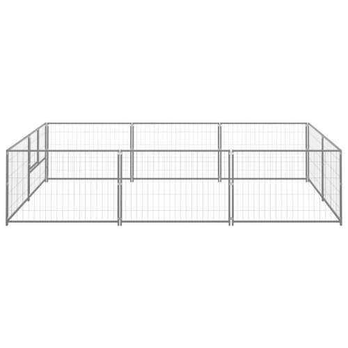 Kavez za pse srebrni 6 m² čelični Cijena