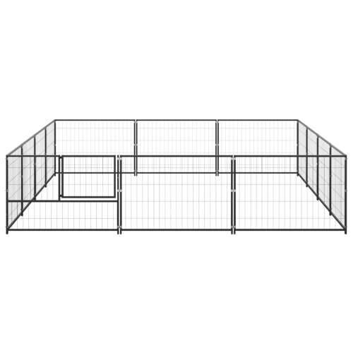 Kavez za pse crni 12 m² čelični Cijena