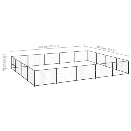 Kavez za pse crni 20 m² čelični Cijena