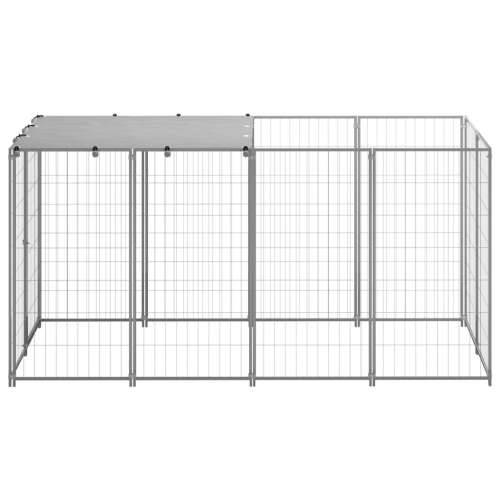 Kavez za pse srebrni 2,42 m² čelični Cijena