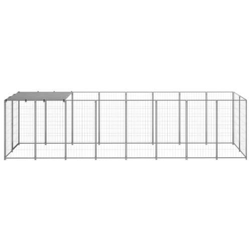 Kavez za pse srebrni 4,84 m² čelični Cijena